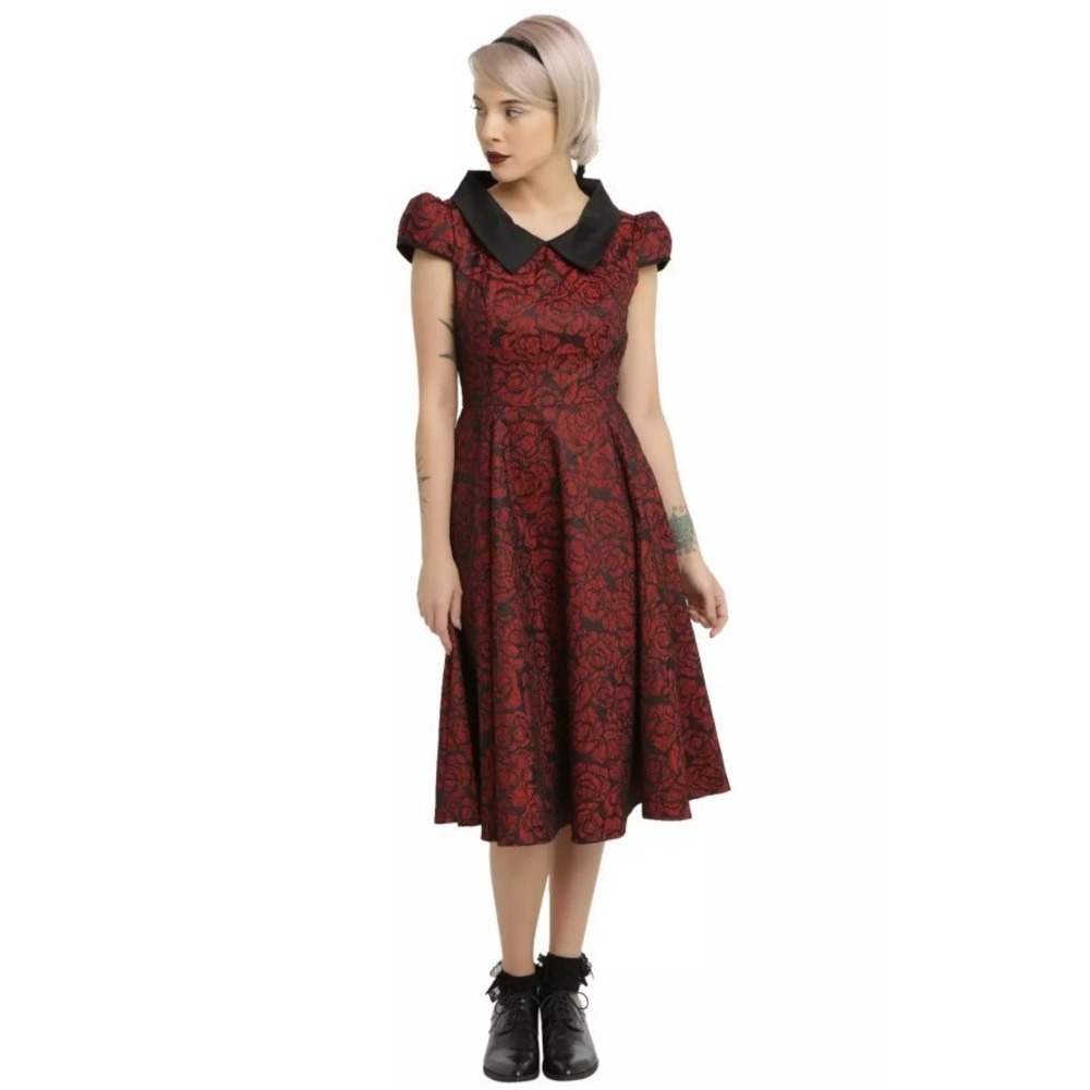 Hearts & Roses Women's Rock-a-billy Whimsigoth Floral Swing Mini Dress Size 12